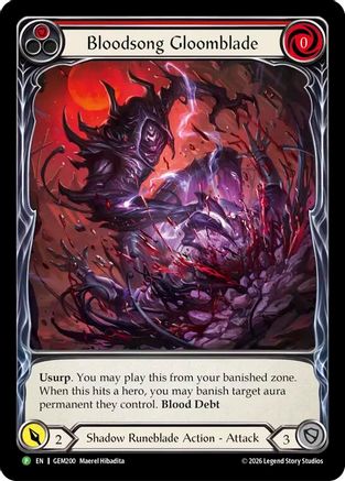 Bloodsong Gloomblade (GEM200) - GEM Pack 6 Rainbow Foil
