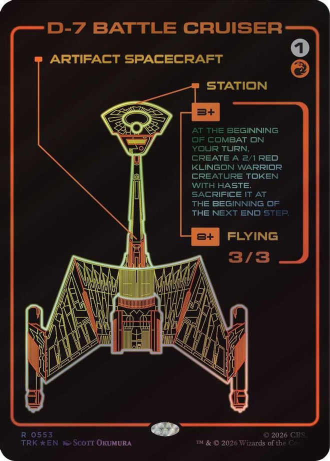 D-7 Battle Cruiser (Showcase) (TRK-553) - Star Trek Foil