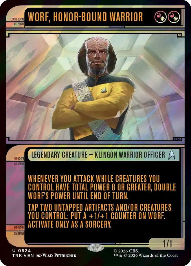 Worf, Honor-Bound Warrior (Showcase) (0524) (Surge Foil) (TRK-524) - Star Trek Foil