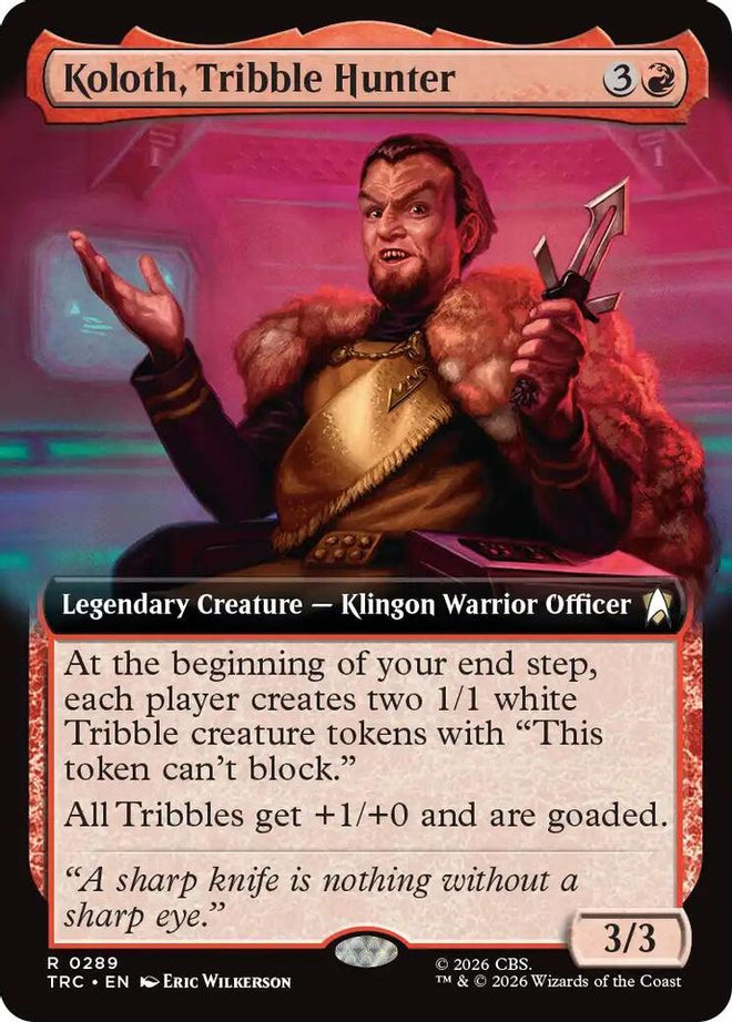 Koloth, Tribble Hunter (Extended Art) (TRC-289) - Commander: Star Trek