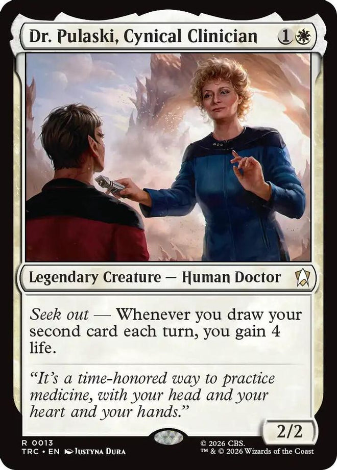 Dr. Pulaski, Cynical Clinician (Surge Foil) (TRC-013) - Commander: Star Trek Foil