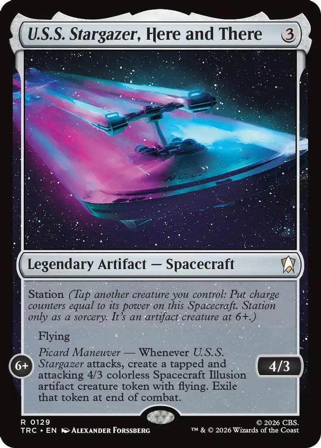 U.S.S. Stargazer, Here and There (Surge Foil) (TRC-129) - Commander: Star Trek Foil