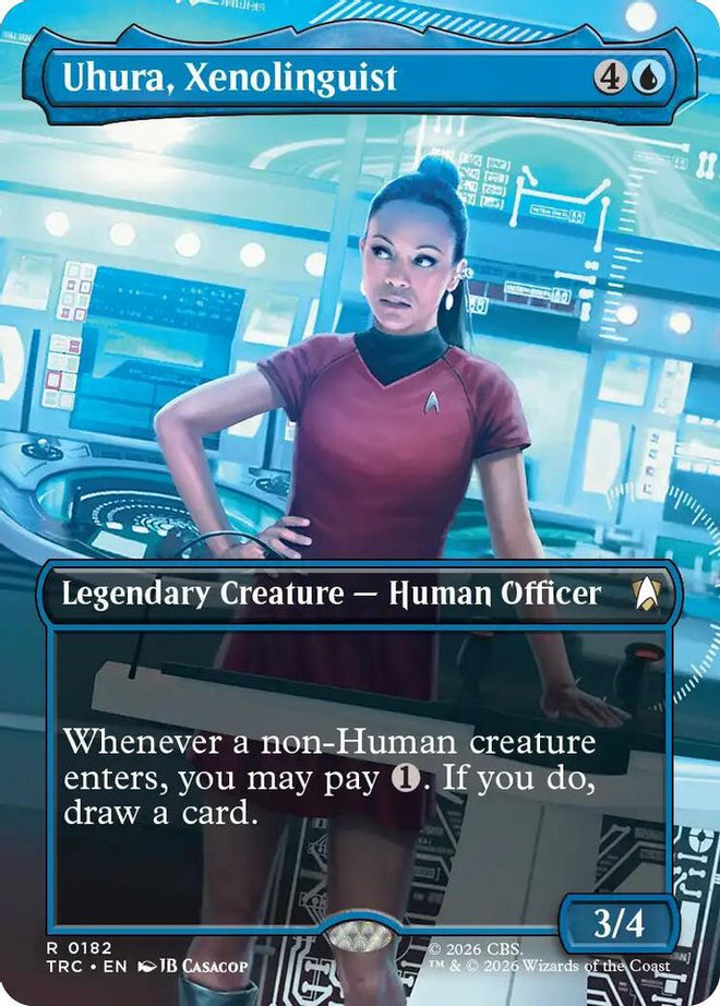 Uhura, Xenolinguist (Borderless) (TRC-182) - Commander: Star Trek Foil