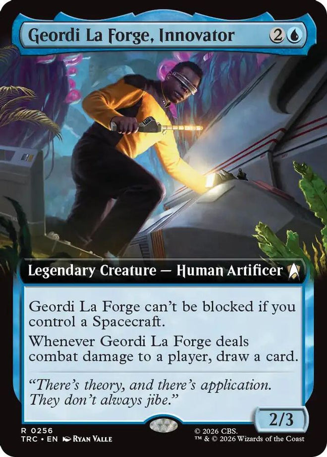 Geordi La Forge, Innovator (Extended Art) (TRC-256) - Commander: Star Trek
