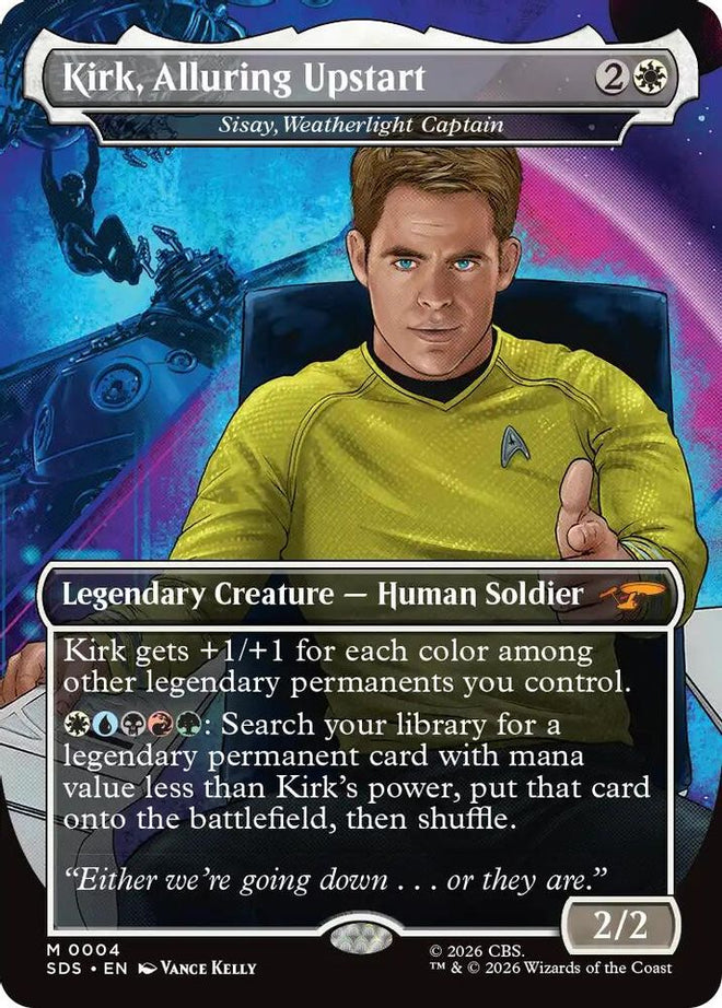 Kirk, Alluring Upstart - Sisay, Weatherlight Captain (Borderless) (SDS-004) - Star Trek: Stardates