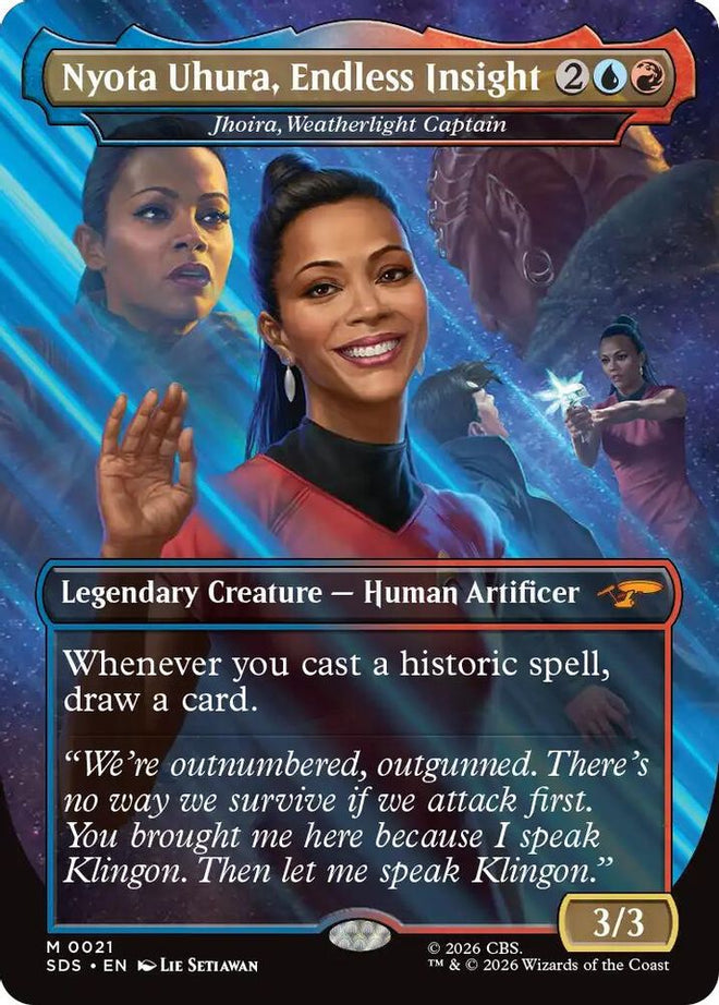 Nyota Uhura, Endless Insight - Jhoira, Weatherlight Captain (Borderless) (SDS-021) - Star Trek: Stardates Foil