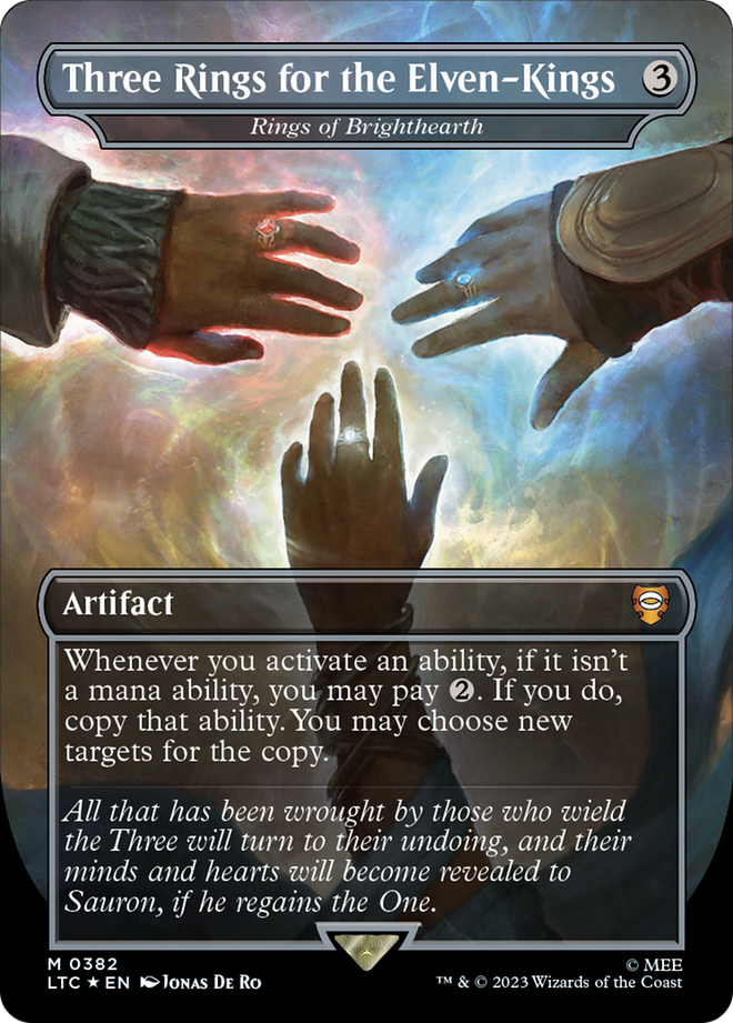 Three Rings for the Elven-Kings - Rings of Brighthearth (Surge Foil) [The Lord of the Rings: Tales of Middle-Earth Commander]