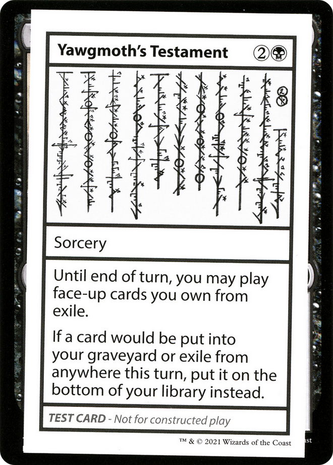 Yawgmoth's Testament (2021 Edition) [Mystery Booster Playtest Cards]