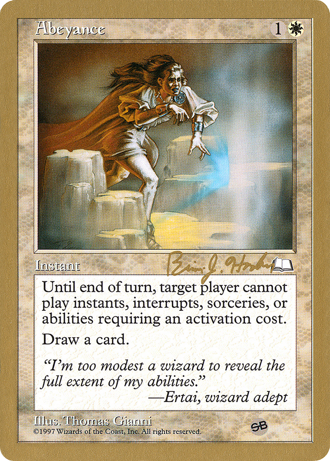 Abeyance - 1998 Brian Hacker (WTH) (SB) (WCD-BH1SB) - World Championship Decks 1998