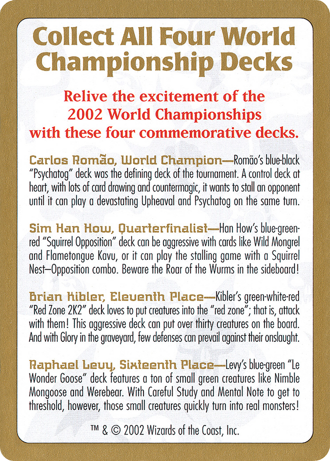 2002 World Championships Ad (WCD-000) - World Championship Decks 2002