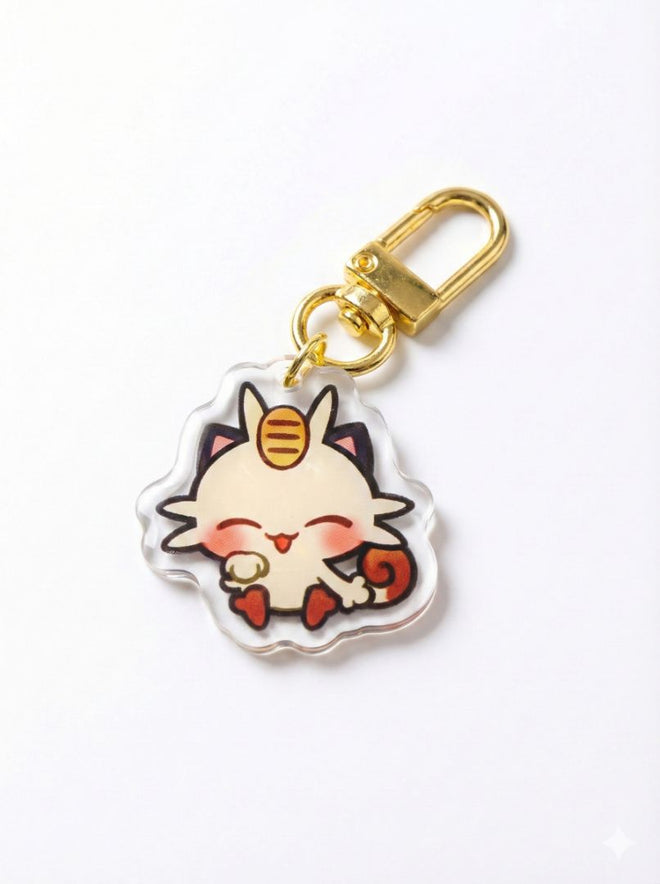 Meowth Charm Keychain