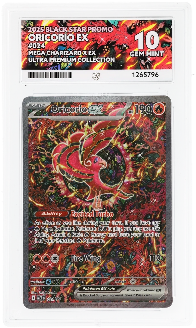 ACE Gem Mint 10 Oricorio ex 024 certificate 1265796, slab front