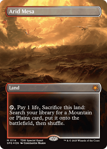 Arid Mesa (Borderless) (Dragonscale Foil) [Tarkir: Dragonstorm Special Guests] - Anime Alley