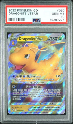 Pokemon Go 050 Dragonite VSTAR GEM MT 10 PSA Slab