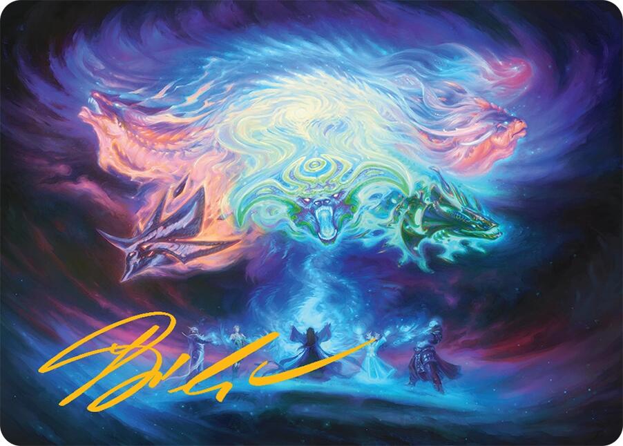 Call the Spirit Dragons Art Card (21/54) (Gold - Stamped Signature) [Tarkir: Dragonstorm Art Series] - Anime Alley