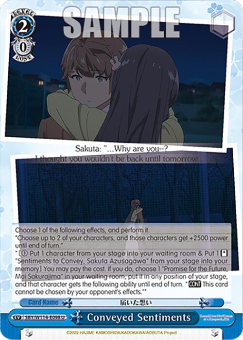 Conveyed Sentiments (SBY/W114 - E098 U) [Rascal Does Not Dream Series] - Anime Alley