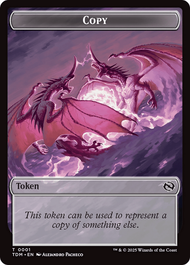 Copy // Dragon (0014) Double - Sided Token [Tarkir: Dragonstorm Commander Tokens] - Anime Alley