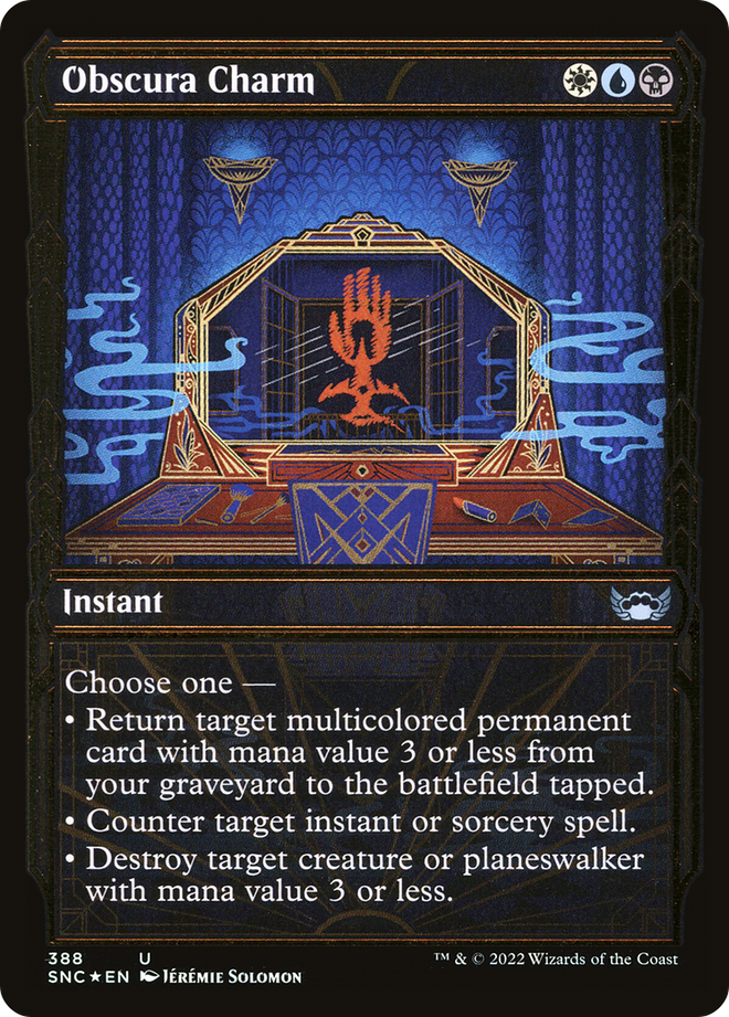 Obscura Charm (Showcase Golden Age Gilded Foil) [Streets of New Capenna]