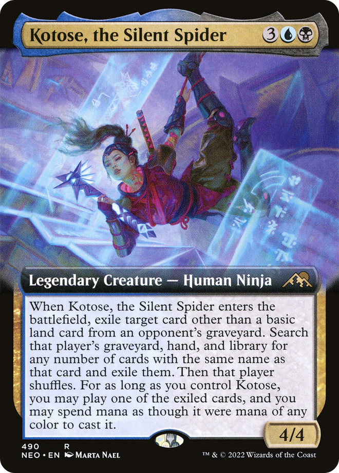 Kotose, the Silent Spider (Extended Art) [Kamigawa: Neon Dynasty]