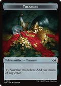 Dragon (0014) // Treasure Double - Sided Token [Tarkir: Dragonstorm Commander Tokens] - Anime Alley