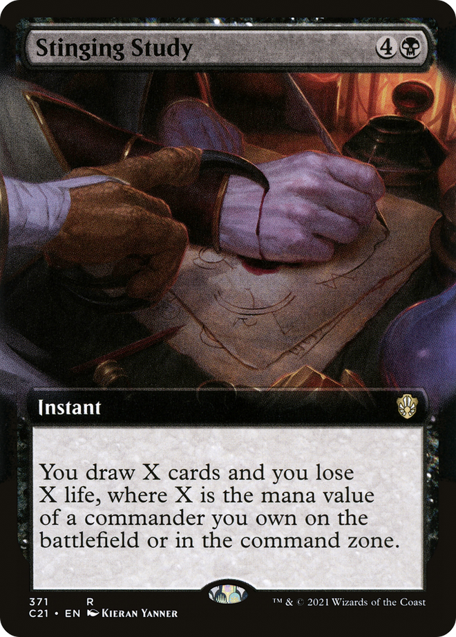 Stinging Study (Extended Art) [Commander 2021]