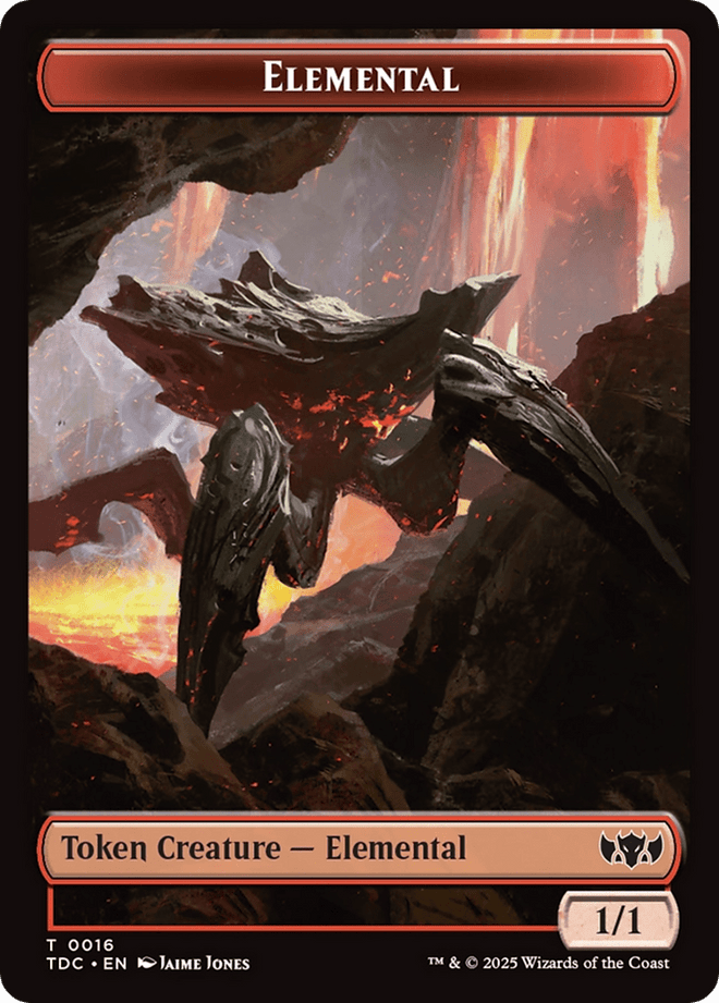 Elemental (0016) // Gold Double - Sided Token [Tarkir: Dragonstorm Commander Tokens] - Anime Alley