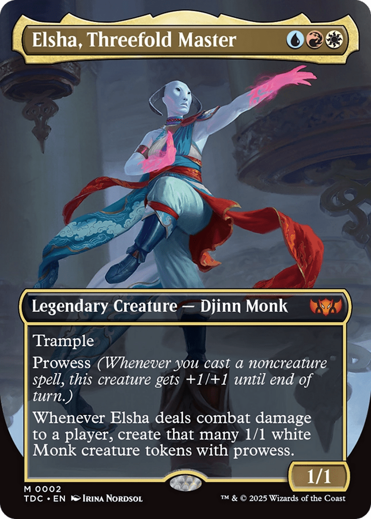 Elsha, Threefold Master (Borderless) [Tarkir: Dragonstorm Commander] - Anime Alley