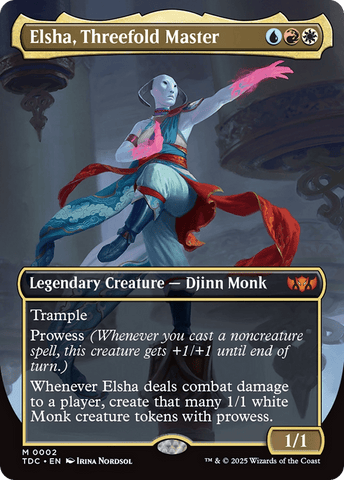 Elsha, Threefold Master (Borderless) [Tarkir: Dragonstorm Commander] - Anime Alley