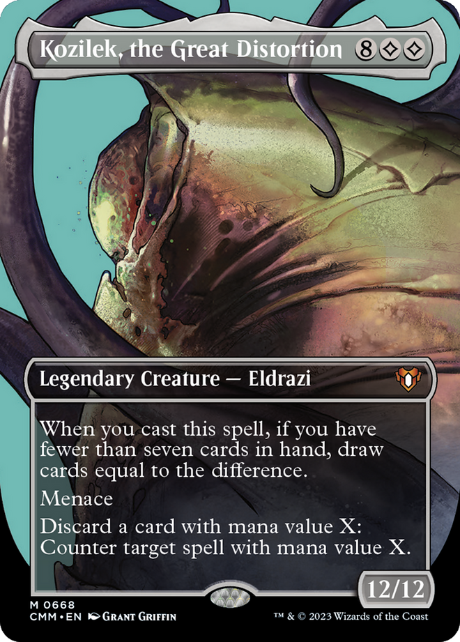 Kozilek, the Great Distortion (Borderless Profile) [Commander Masters]