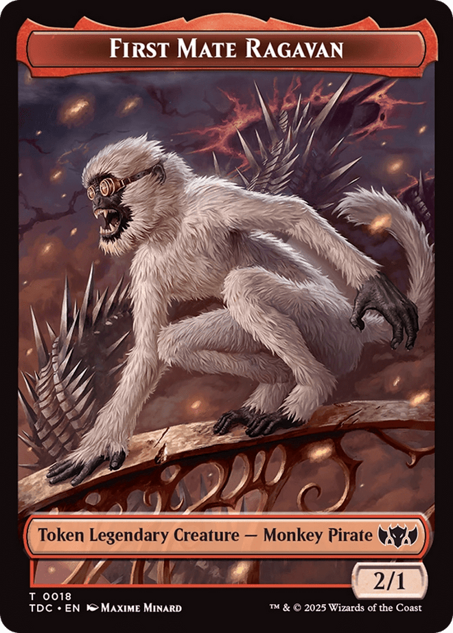 First Mate Ragavan // Treasure Double - Sided Token [Tarkir: Dragonstorm Commander Tokens] - Anime Alley
