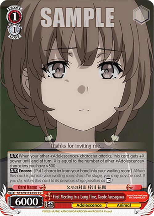 First Meeting in a Long Time, Kaede Azusagawa (SBY/W114 - E071 C) [Rascal Does Not Dream Series] - Anime Alley