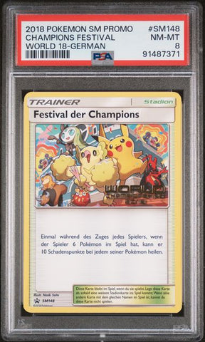 POKEMON SM BLACK STAR PROMO - SM148 - CHAMPIONS FESTIVAL - WORLD 18-GERMAN NM-MT 8