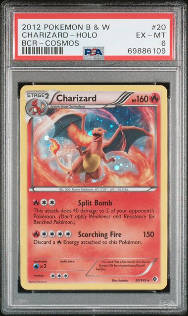 Pokemon Black & White Boundaries Crossed Charizard Holo BCR-Cosmos EX-MT 6