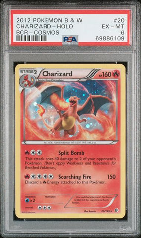 Pokemon Black & White Boundaries Crossed Charizard Holo BCR-Cosmos EX-MT 6