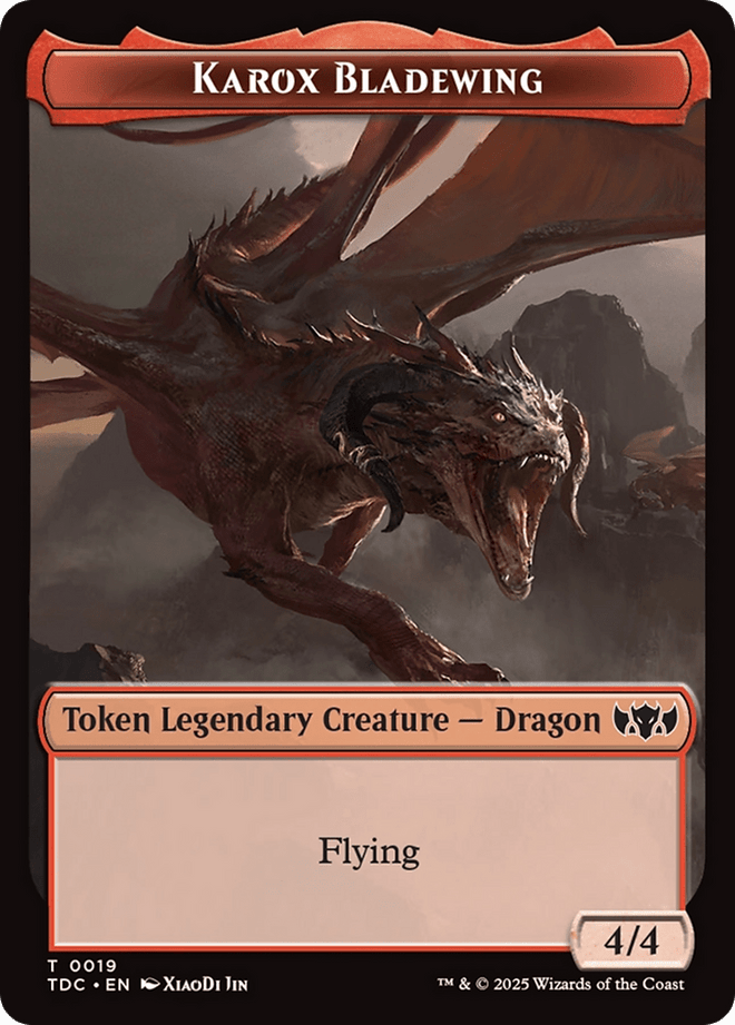 Karox Bladewing // Copy Double - Sided Token [Tarkir: Dragonstorm Commander Tokens] - Anime Alley