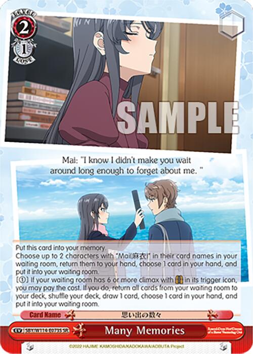 Many Memories (SBY/W114 - E073S SR) [Rascal Does Not Dream Series] - Anime Alley