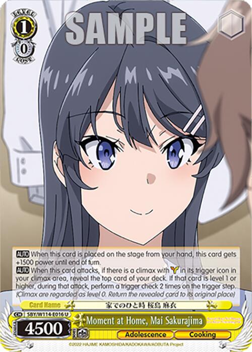 Moment at Home, Mai Sakurajima (SBY/W114 - E016 U) [Rascal Does Not Dream Series] - Anime Alley