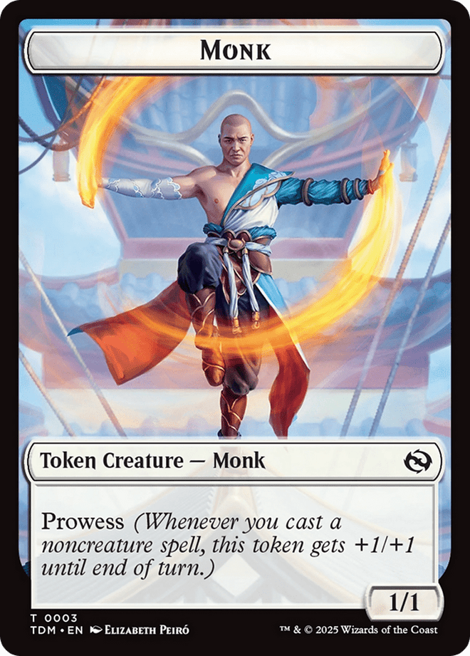 Monk // Treasure Double - Sided Token [Tarkir: Dragonstorm Commander Tokens] - Anime Alley