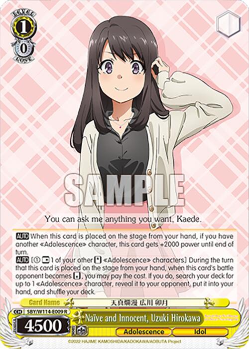 Naive and Innocent, Uzuki Hirokawa (SBY/W114 - E009 R) [Rascal Does Not Dream Series] - Anime Alley