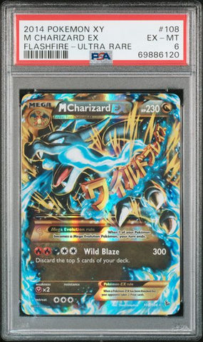 Pokemon XY Flashfire 108 M Charizard EX Ultra Rare EX-MT 6