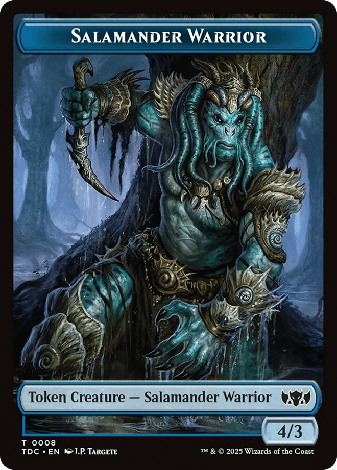 Salamander Warrior // Zombie Druid Double - Sided Token [Tarkir: Dragonstorm Commander Tokens] - Anime Alley