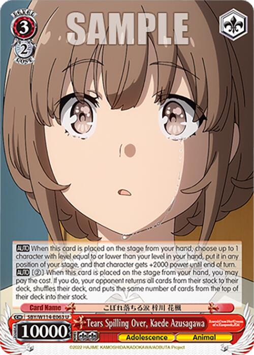 Tears Spilling Over, Kaede Azusagawa (SBY/W114 - E063 U) [Rascal Does Not Dream Series] - Anime Alley