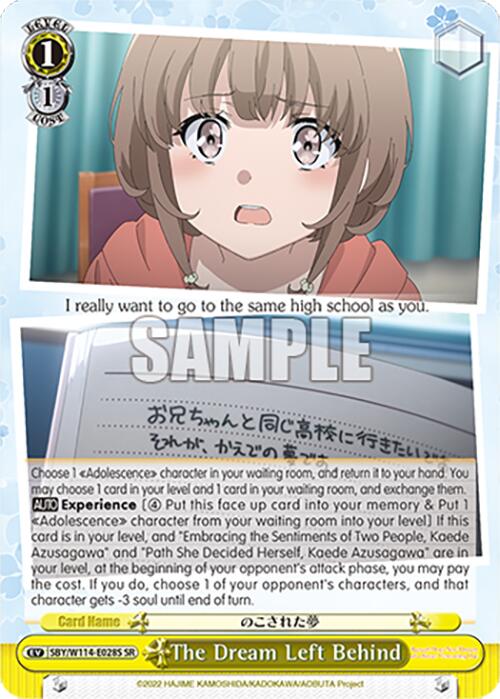The Dream Left Behind (SBY/W114 - E028S SR) [Rascal Does Not Dream Series] - Anime Alley