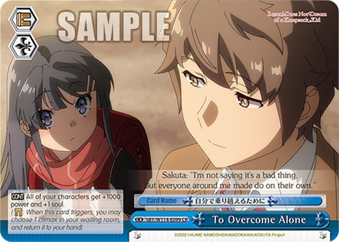 To Overcome Alone (SBY/W114 - E099 CR) [Rascal Does Not Dream Series] - Anime Alley