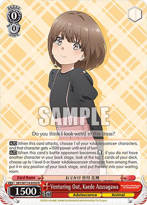 Venturing Out, Kaede Azusagawa (SBY/W114 - E050 R) [Rascal Does Not Dream Series] - Anime Alley