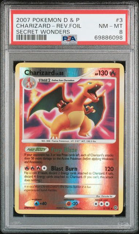 Pokemon Diamond & Pearl Secret Wonders Charizard Rev. Foil NM-MT 8