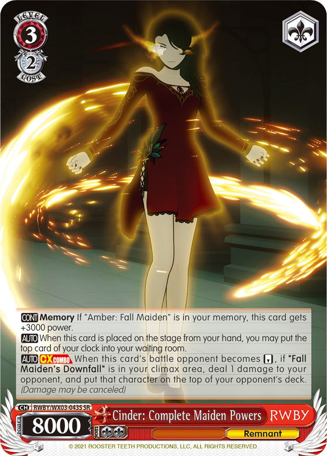 Cinder: Complete Maiden Powers (RWBY/WX03-043S SR) [RWBY]