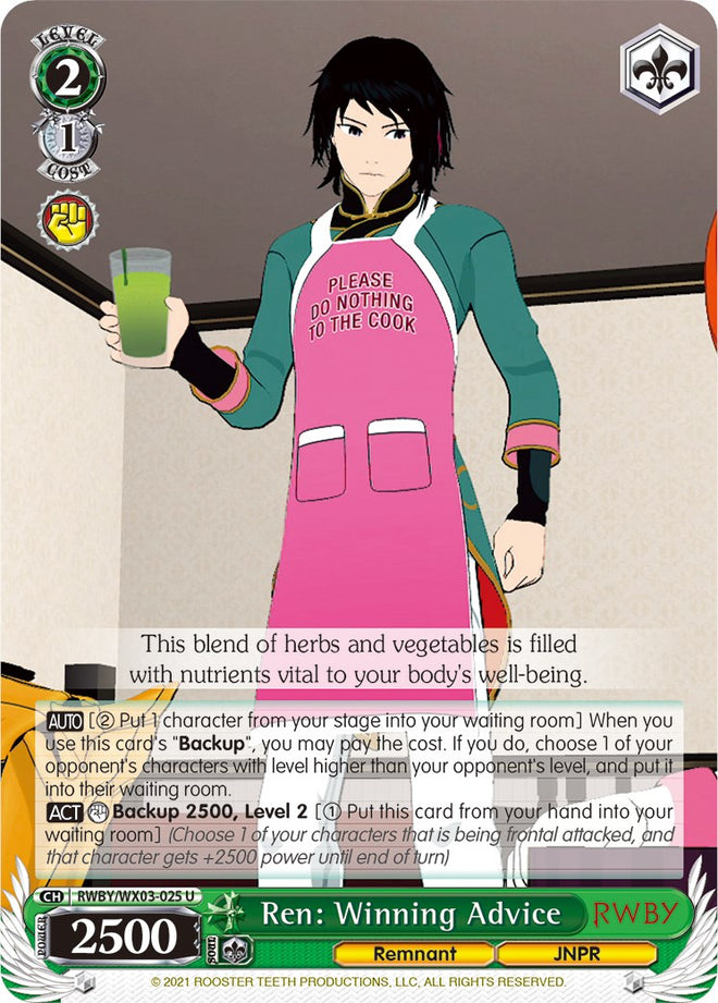 Ren: Winning Advice (RWBY/WX03-025 U) [RWBY]
