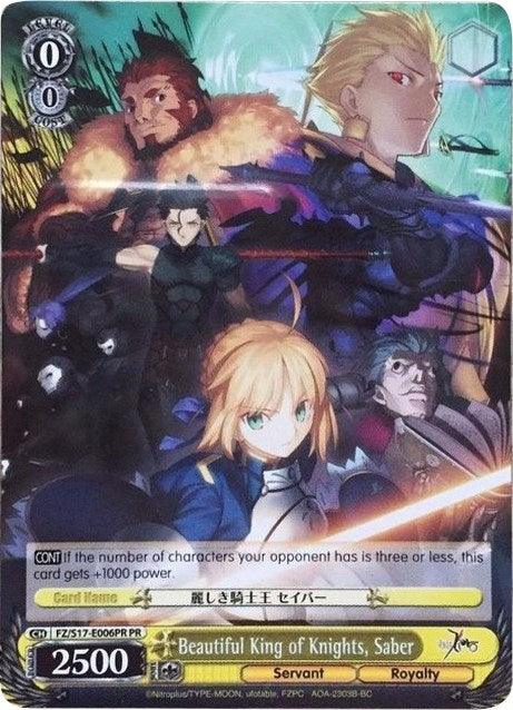 Beautiful King of Knights, Saber (FZ/S17-E006PR PR) (Promo) [Fate/Zero]